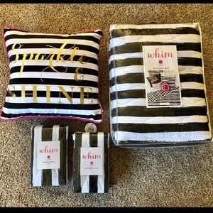 NWT Martha Stewart Quilt & Pillow Shams & Throw Pillow